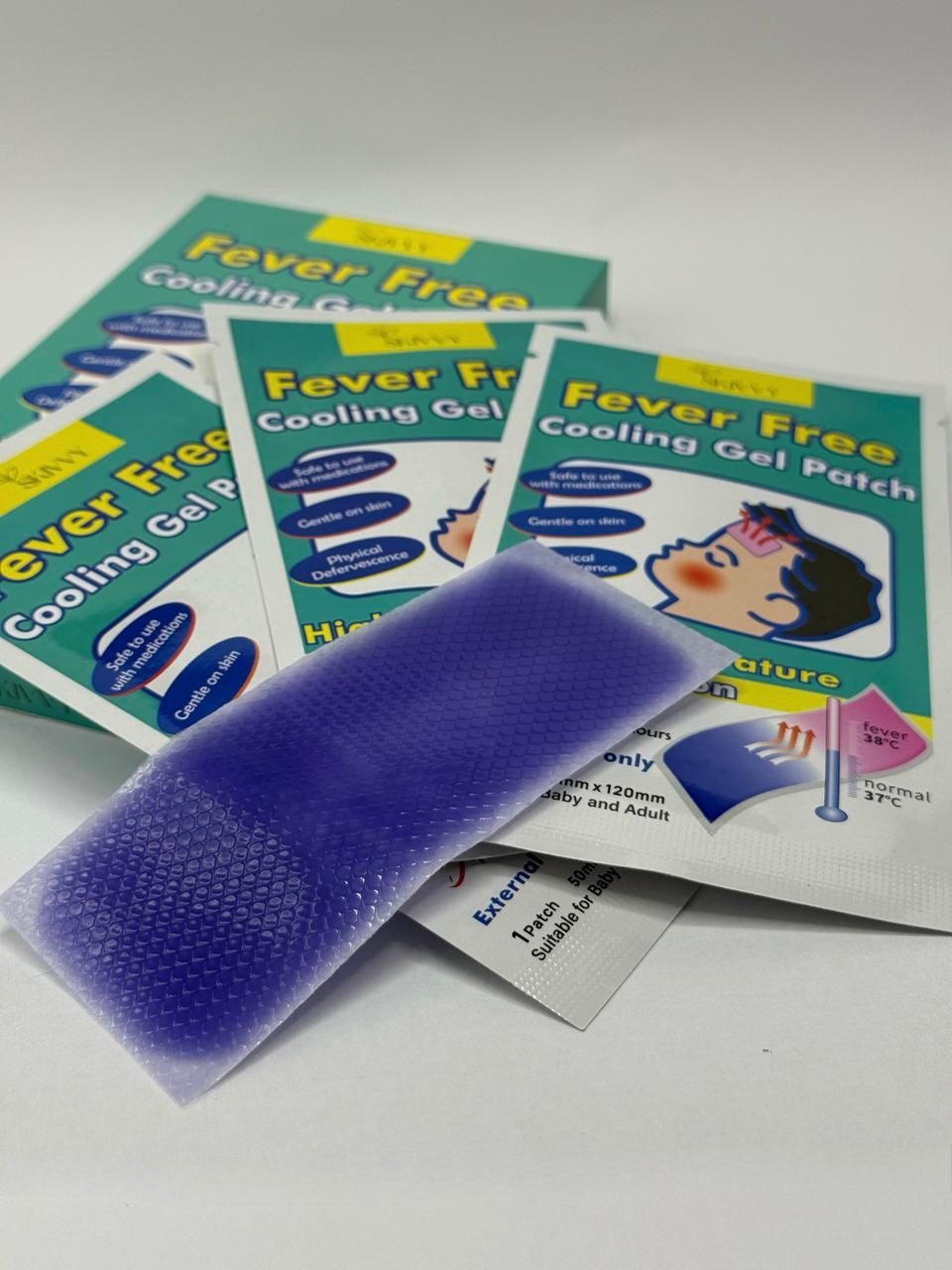 Skivvy Cooling Patch – Instant Fever & Migraine Relief with Color-Changing Technology (4 patches)