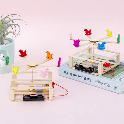 STEM Toys Wooden Building Kit: Colored Carousel