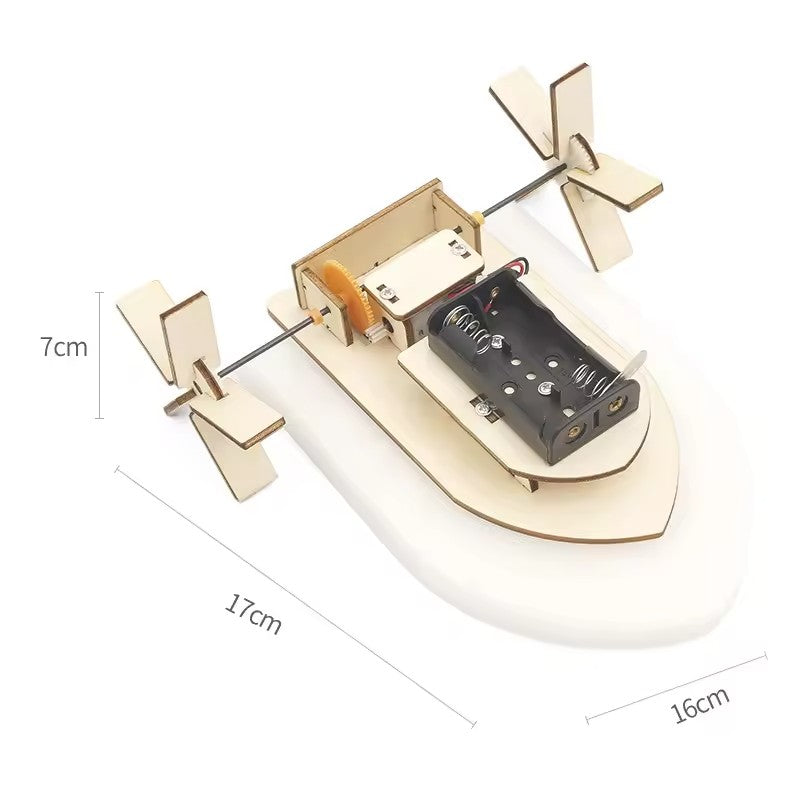 STEM Toys Wooden Building Kit: Paddle Wheel Ship