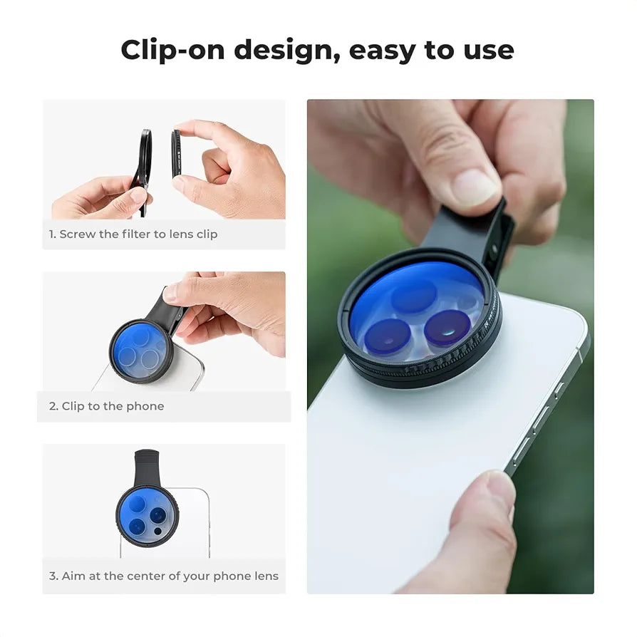 52mm CPL Filter Kit: Anti-reflection Portable Smartphones Lens Accessory (Circular Polarizer)