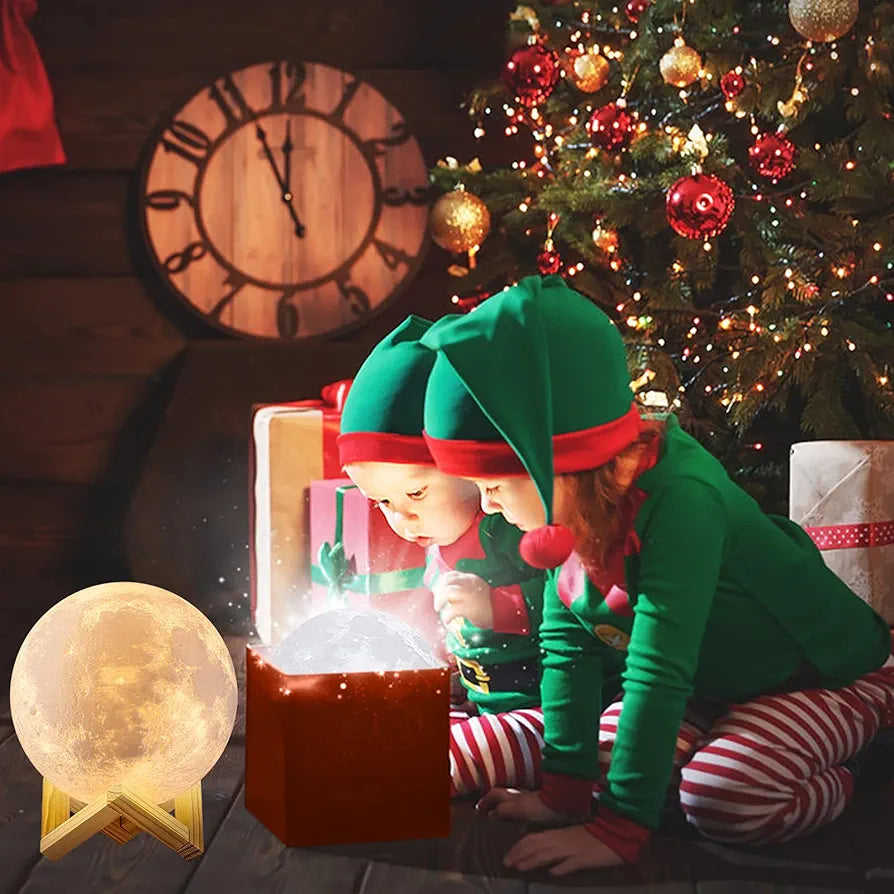 3D Moon Lamp LED Night Light – Touch Control & Rechargeable