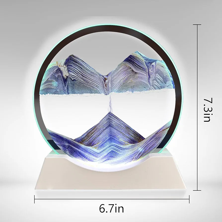 3D Flowing Sand Painting Desk Lamp – Relaxing Moving Sand Art Light for Home & Office