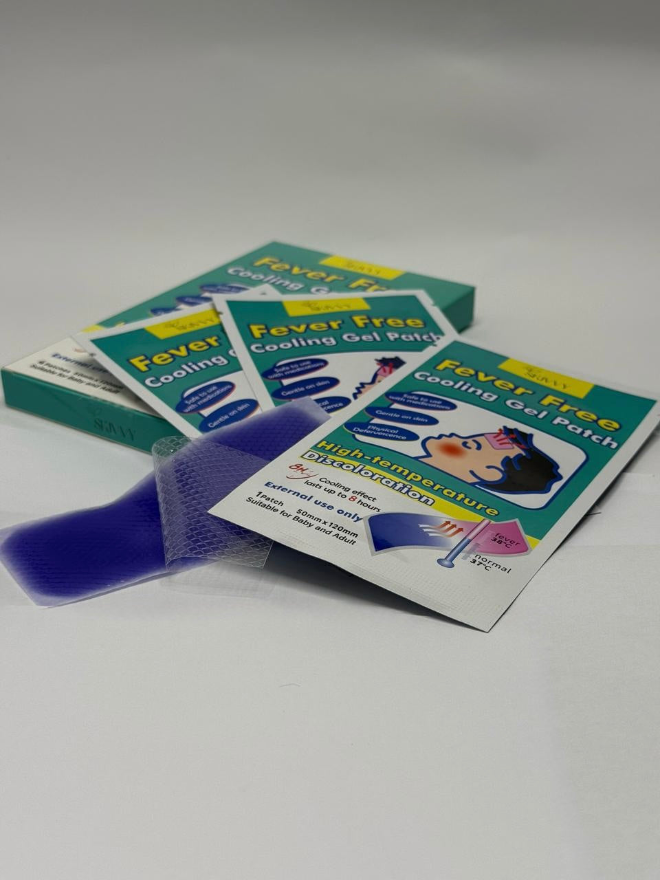 Skivvy Cooling Patch – Instant Fever & Migraine Relief with Color-Changing Technology (4 patches)