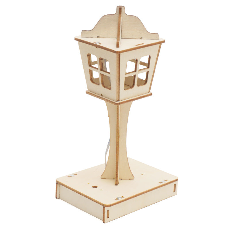 STEM Toys Wooden Building Kit: Voice-Activated Desk Lamp