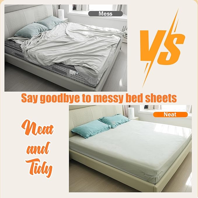 Lock Sheet Holders – 4-Pack Bed Sheet Clips for All Mattress Sizes | No-Slip, Damage-Free Fitted Sheet Straps