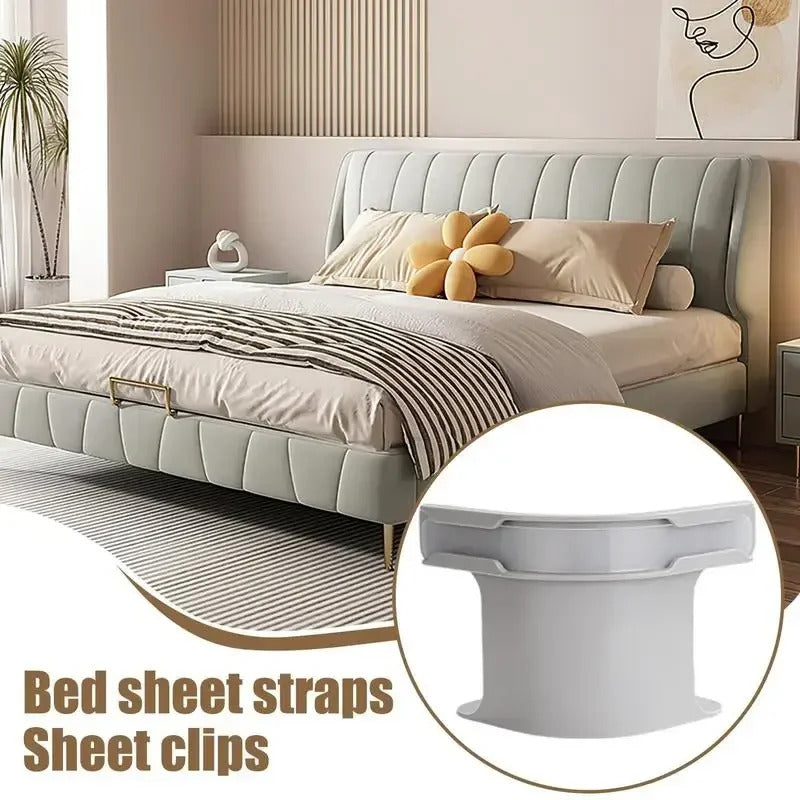 Lock Sheet Holders – 4-Pack Bed Sheet Clips for All Mattress Sizes | No-Slip, Damage-Free Fitted Sheet Straps