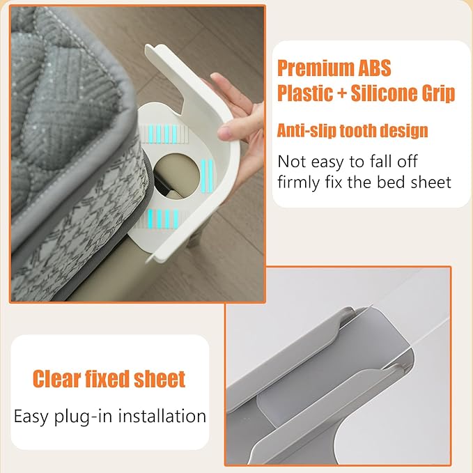 Lock Sheet Holders – 4-Pack Bed Sheet Clips for All Mattress Sizes | No-Slip, Damage-Free Fitted Sheet Straps